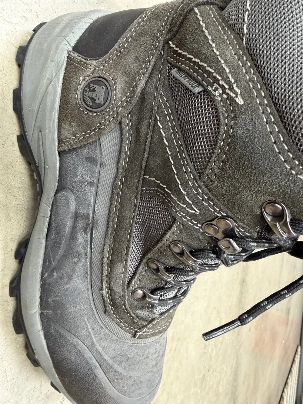 Kodiak Gray and Red Waterproof Hiking Boots